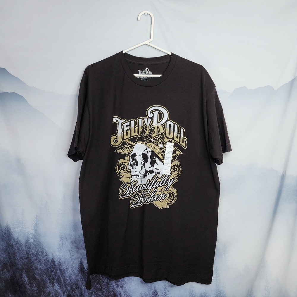 Jelly Roll Beautifuly Broken Graphic Band Tee XL Short Sleeve Crewneck NEW